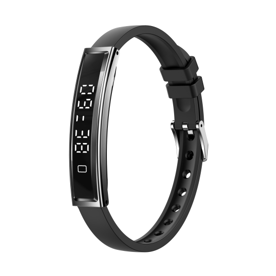 Fontastic Smart Bracelet &ndash; Stylish Fitness Band Jewelry-Like, with Display & Metal Strap, Black