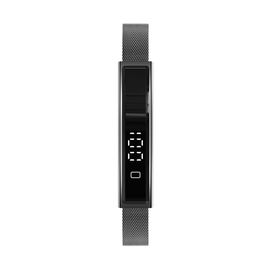 Fontastic Smart Bracelet &ndash; Stylish Fitness Band Jewelry-Like, with Display & Metal Strap, Black