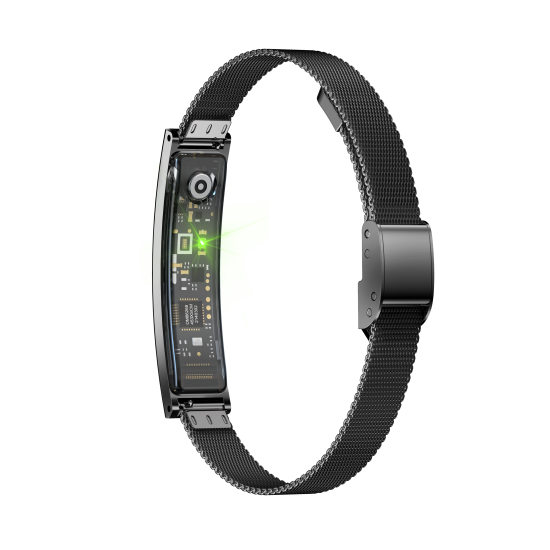 Fontastic Smart Bracelet &ndash; Stylish Fitness Band Jewelry-Like, with Display & Metal Strap, Black