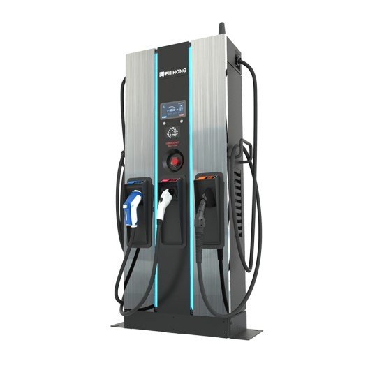 DC Ground Charger 60 kW+AC 22kW MID/Ethernet/WiFi/4G 2xCC2S cable 1x22kW AC socket