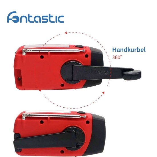 Multi-functional AM/FM Radio with Flashlight Solar, Crank, Rechargeable Battery, SOS Siren
