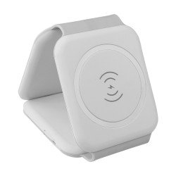 Foldable Wireless Magnetic Charging Station 15W Smartphone & Watch, Headphones, MagSafe comp white