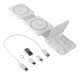 Foldable Wireless Magnetic Charging Station 15W Smartphone & Watch, Headphones, MagSafe comp white