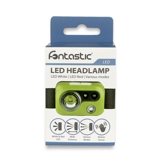 Fontastic LED headlamp "Goyo", rechargeable Lightweight, various light modes, IPX4 green