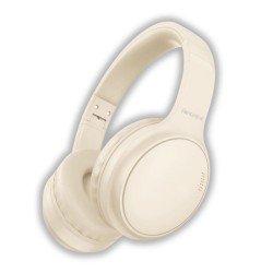Wireless Headphone Tonic Active Noise Cancellation Line-In Function, Bass+, MIc, Vol. control, cream