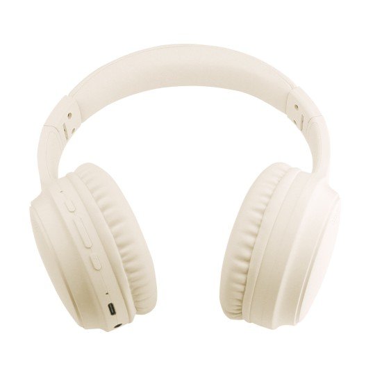 Wireless Headphone Tonic Active Noise Cancellation Line-In Function, Bass+, MIc, Vol. control, cream