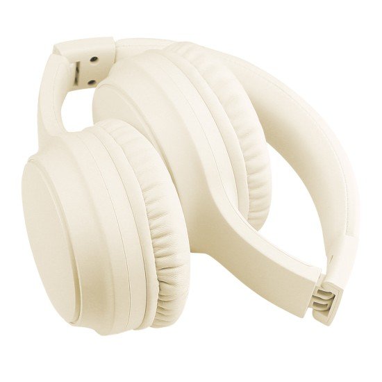 Wireless Headphone Tonic Active Noise Cancellation Line-In Function, Bass+, MIc, Vol. control, cream