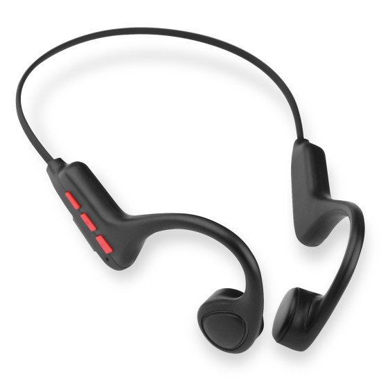 Sport Bone Conduction Headphone "Boncy" black/red Ultra Light, IPX5 Waterproof, 8h Play Time