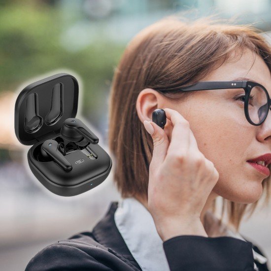 TWS In-Ear Headset "Cero" ANC digital ENC black Touch control, Type-C fast charging, Hall-Sensor
