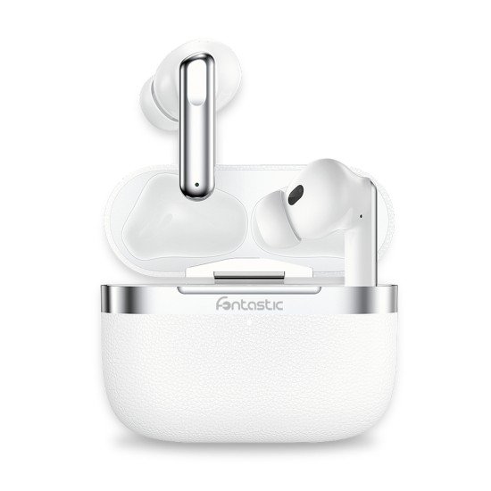 Fontastic TWS Headset &ldquo;Aura&rdquo; Hybrid ANC ENC white -42dB Noise Reduction, 6 Mic, Wireless Charging