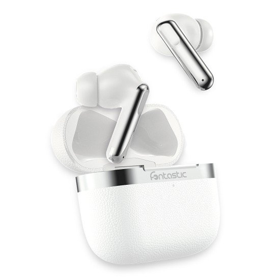 Fontastic TWS Headset &ldquo;Aura&rdquo; Hybrid ANC ENC white -42dB Noise Reduction, 6 Mic, Wireless Charging