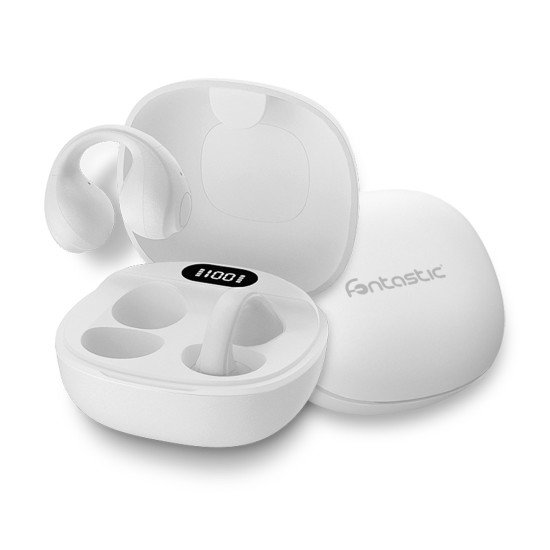 Fontastic OWS Wireless Open Ear Headphones white Comfortable, Touch Control, Charging Case &ldquo;Active"