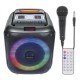 Wireless party speaker 60W, microphone & LED light Karaoke, TWS, FM radio, USB & card reader