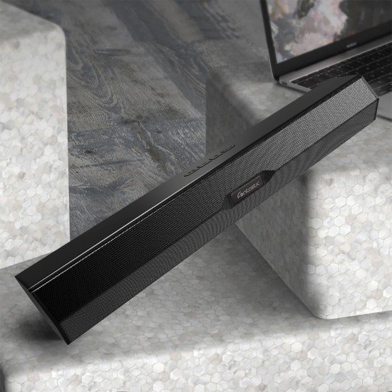 Soundbar "Juna" with impressive sound , black 2 x 5W, TWS, FM, AUX In, RGB LED, Kartenleser
