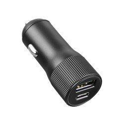 Car Charger Dual Port Alo 30 Watts grau Type-C - Power Delivery, USB-A 5V/2.4A