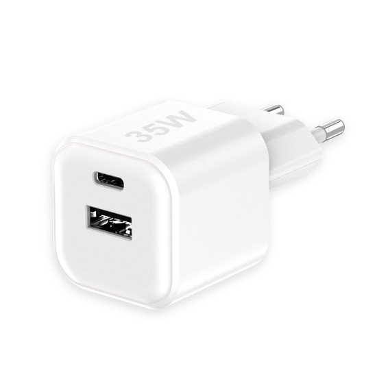 AC Charger MINI GaNto 35W Type-C PD + USB-A white Ultra-compact, PPS, T&Uuml;V / GS certificate white