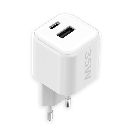 AC Charger MINI GaNto 35W Type-C PD + USB-A white Ultra-compact, PPS, T&Uuml;V / GS certificate white