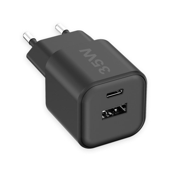 AC Charger MINI GaNto 35W Type-C PD + USB-A Ultra-compact, PPS, T&Uuml;V / GS certificate black
