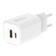 AC Charger MINI GaNto 65W Type-C PD + USB-A FC Ultra-compact, intelligent charging PPS, white