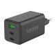 Fontastic AC Charger GAN 100W, 2 x Type-C + USB-A Power Delivery, Fast Charge, "Zona", black