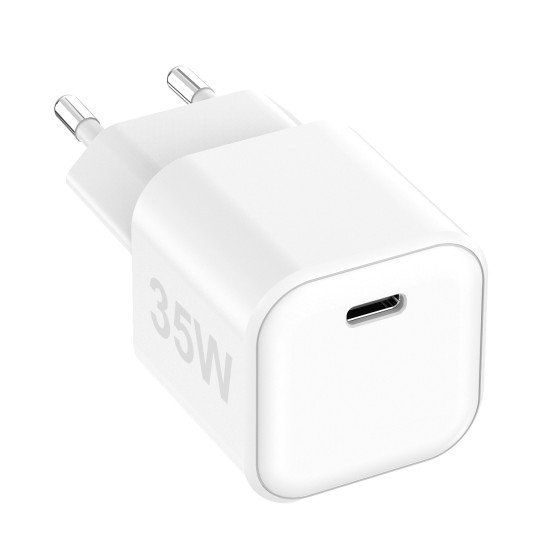 AC Charger MINI GaNto 35W single Type-C PD Compact intelligent charging high efficiency white