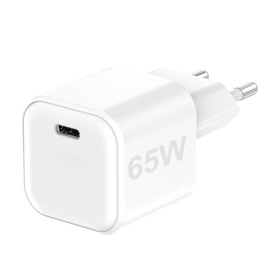 AC Charger MINI GaNto 65W single Type-C PD PPS Compact High Efficiency T&Uuml;V-GS certificate white