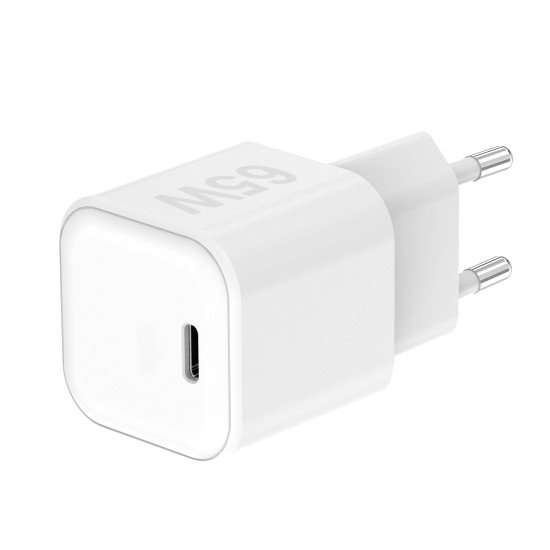 AC Charger MINI GaNto 65W single Type-C PD PPS Compact High Efficiency T&Uuml;V-GS certificate white