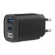 Fontastic AC Charger GAN 30W with Display, black Typ-C + USB-A PD, FC, Power Output Display &ldquo;Ecran&ldquo;