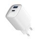 Fontastic AC Charger GAN 30W with Display, white Typ-C + USB-A PD, FC, Power Output Display &ldquo;Ecran&ldquo;