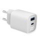 Fontastic AC Charger GAN 30W with Display, white Typ-C + USB-A PD, FC, Power Output Display &ldquo;Ecran&ldquo;