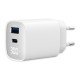 Fontastic AC Charger GAN 30W with Display, white Typ-C + USB-A PD, FC, Power Output Display &ldquo;Ecran&ldquo;