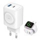 Fontastic 2in1 - Travel & iWatch wireless Charger GaN 22W, USB Typ-C + USB-A, PD, FC, &ldquo;WiGan&ldquo;, white