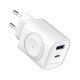 Fontastic 2in1 - Travel & iWatch wireless Charger GaN 22W, USB Typ-C + USB-A, PD, FC, &ldquo;WiGan&ldquo;, white