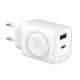 Fontastic 2in1 - Travel & iWatch wireless Charger GaN 22W, USB Typ-C + USB-A, PD, FC, &ldquo;WiGan&ldquo;, white