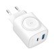 Fontastic 2in1 - Travel & iWatch wireless Charger GaN 22W, USB Typ-C + USB-A, PD, FC, &ldquo;WiGan&ldquo;, white