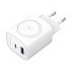 Fontastic 2in1 - Travel & iWatch wireless Charger GaN 22W, USB Typ-C + USB-A, PD, FC, &ldquo;WiGan&ldquo;, white