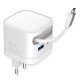 Fontastic 35W GaN Charger with retractable cable Type-C + A Ports, Cable Type-C PD FC &ldquo;Zap" white