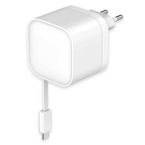 Fontastic 35W GaN Charger with retractable cable Type-C + A Ports, Cable Type-C PD FC &ldquo;Zap" white