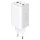 Fontastic AC Charger GAN 65W, 2 x Type-C + USB-A Power Delivery, Fast Charge, "Zono", white