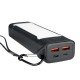 Power Bank with LED Torch Atria20 20000mAh black 3 Brightness Levels + SOS Flash Light USB-A Type-C