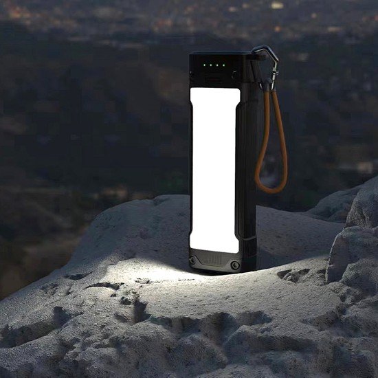 Power Bank with LED Torch Atria20 20000mAh black 3 Brightness Levels + SOS Flash Light USB-A Type-C