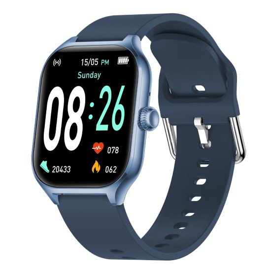 Smartwatch Timor with 2.01" Display BT Call blue Music Control, Split Screen, Interchangeable Strap