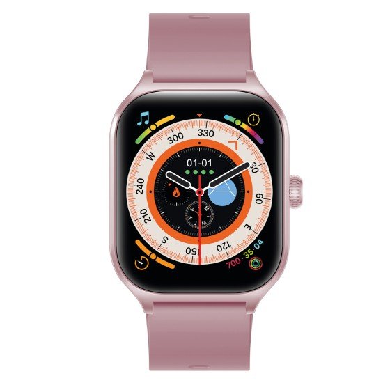 Smartwatch Timor with 2.01" Display,BT Call purple Music Control, Split Screen, Interchangeable Strap