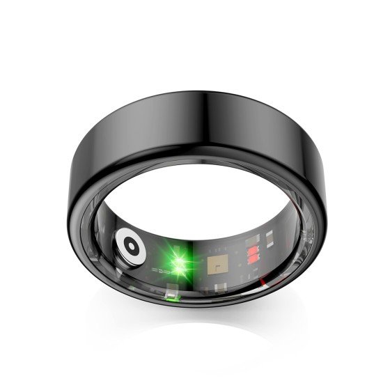 Fontastic Smart Ring Fitness Heart Rate Tracker#12 Long battery life, Dust & Waterproof 5ATM, Black