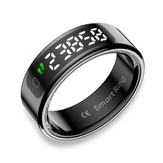 Fontastic Smart Ring with display Fyri DIVO size 9 Fitness and health tracker long battery life black