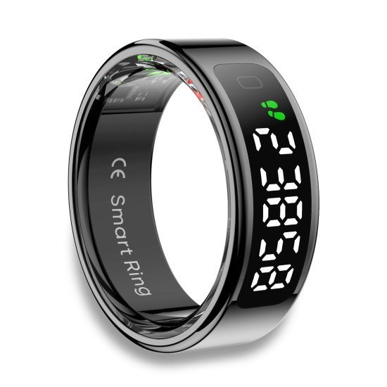 Fontastic Smart Ring with display Fyri DIVO size 9 Fitness and health tracker long battery life black