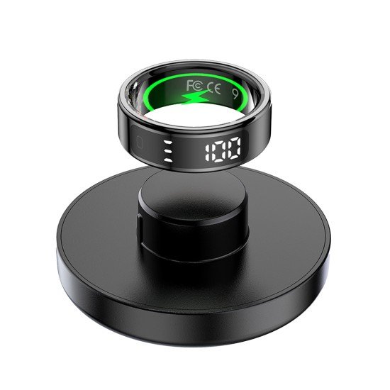 Fontastic Smart Ring with display Fyri DIVO size 9 Fitness and health tracker long battery life black