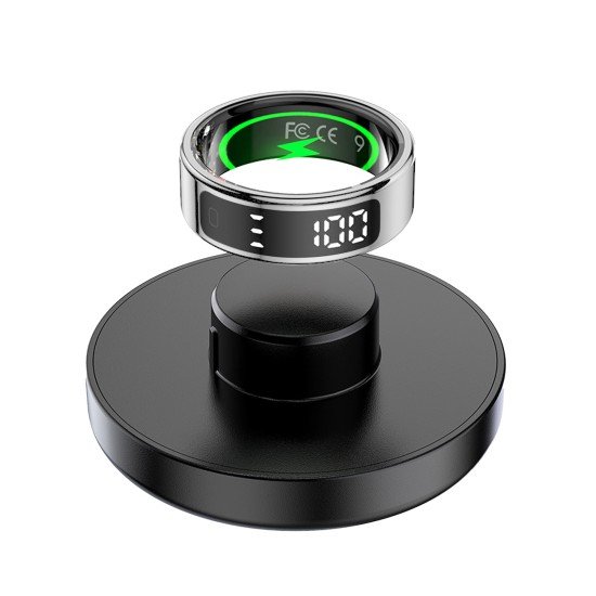 Fontastic Smart Ring with display Fyri DIVO size 9 Fitness & health tracker long battery life silver