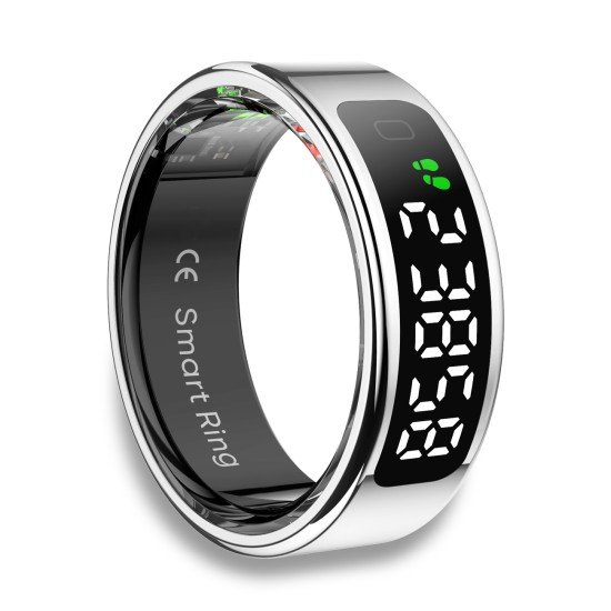 Fontastic Smart Ring w/ display Fyri DIVO size 10 Fitness & health tracker long battery life silver