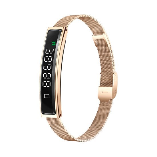 Fontastic Smart Bracelet &ndash; Stylish Fitness Band Jewelry-Like, with Display & Metal Strap, Gold